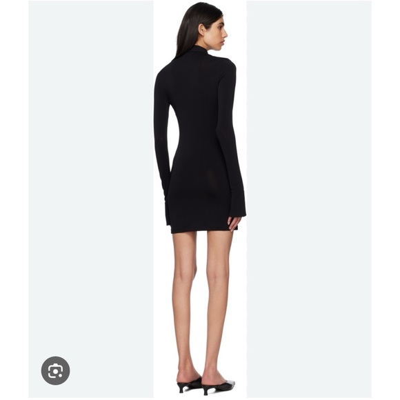 NWT Eterne Sloane Mini Jersey Shirt Dress Long Sleeve Matte Jersey Cream Small - Picture 8 of 8